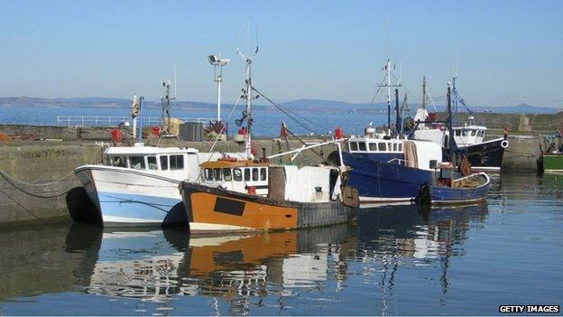 fishing boats in harbour