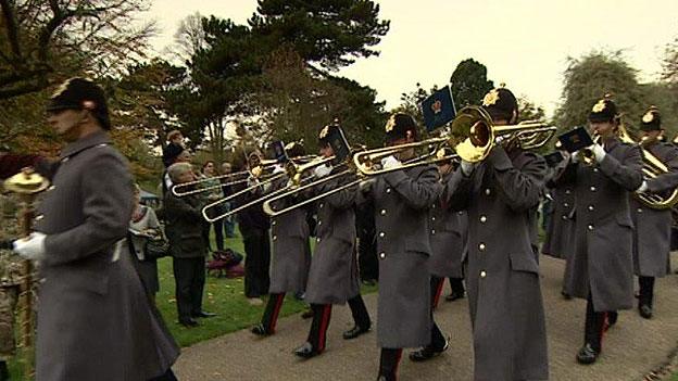 A parade in Worcester marking the Battle of Gheluvelt