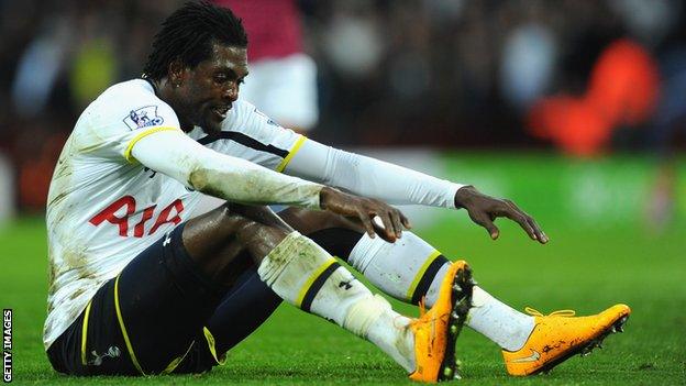 Tottenham forward Emmanuel Adebayor