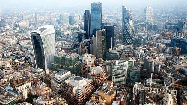 The City as seen from the London Air Ambulance