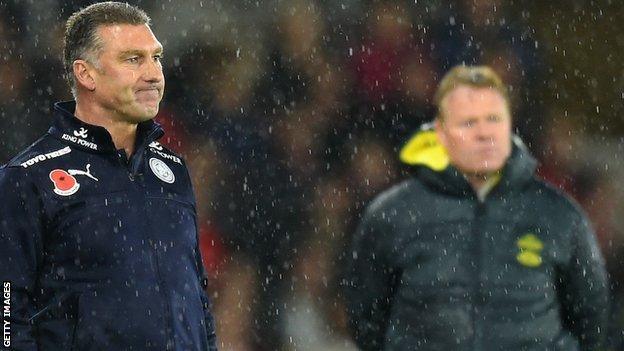 Leicester boss Nigel Pearson (left) and Southampton manager Ronald Koeman