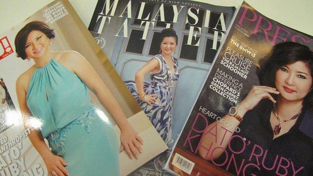 Ruby Khong on the front covers of various magazines