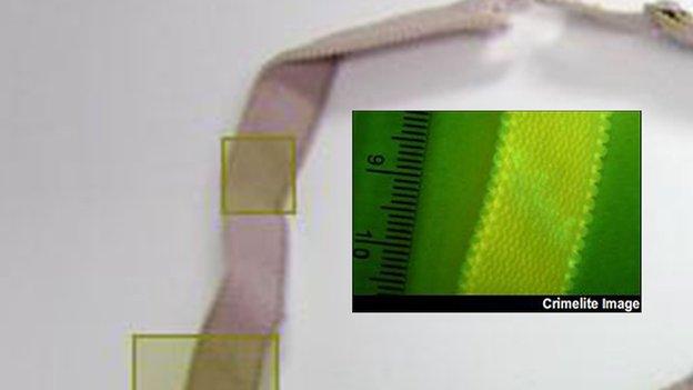 Crimelite technology located DNA on the bra used as ligature