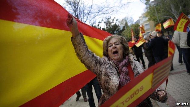 Unionist protester in Madrid