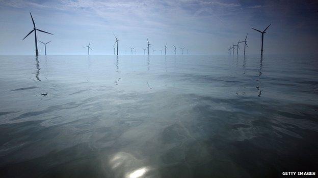 An off shore wind farm