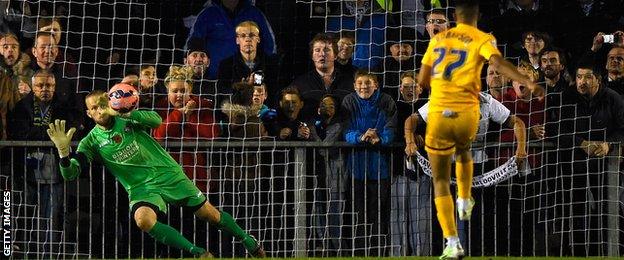 Callum Robinson scores penalty