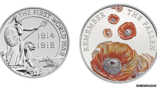 A £5 Remembrance coin