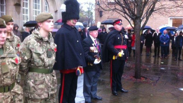 An Armistice service in Wrexham