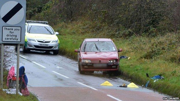 The family were walking to school when the collision occurred