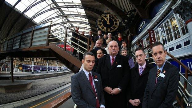 Staff at York Station on Armistice Day