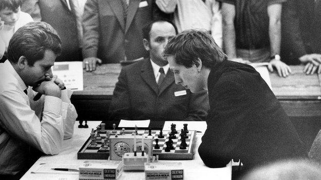 Bobby Fischer playing Boris Spassky, 1970