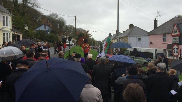 Soldiers mark armistice day at St Dogmaels in Pembrokeshire