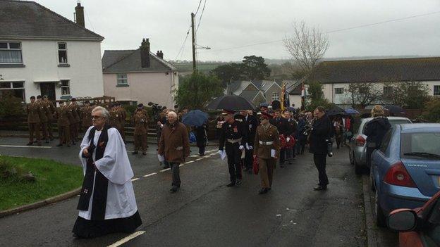 A commemorative service at St Dogmaels, Pembrokeshire