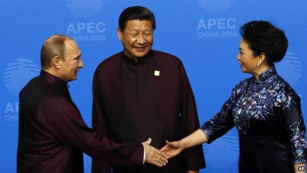 Vladimir Putin, Peng Liyuan, Xi Jinping