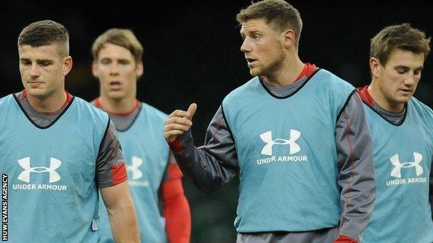 Scott Williams, Liam Williams, Rhys Priestland and Jonathan Davies