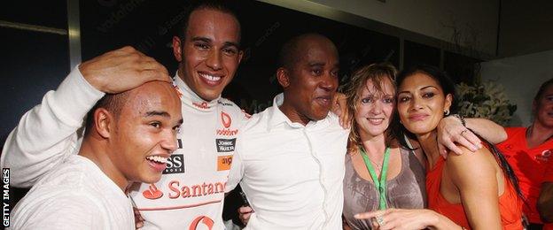 Lewis Hamilton and his family