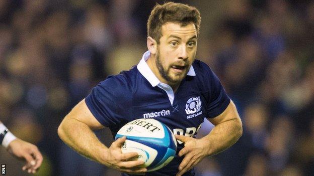 Scotland's Greig Laidlaw in action against Argentina