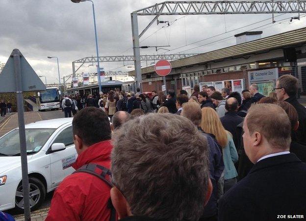 Congestion at Colchester station