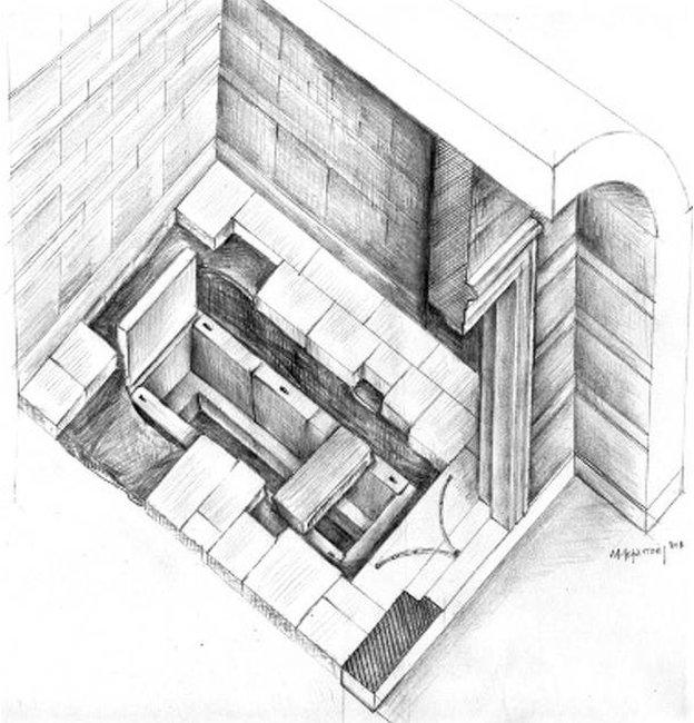 A sketch of the tomb