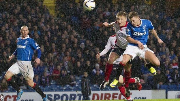 Lewis Macleod scores against Falkirk as Rangers win 4-0