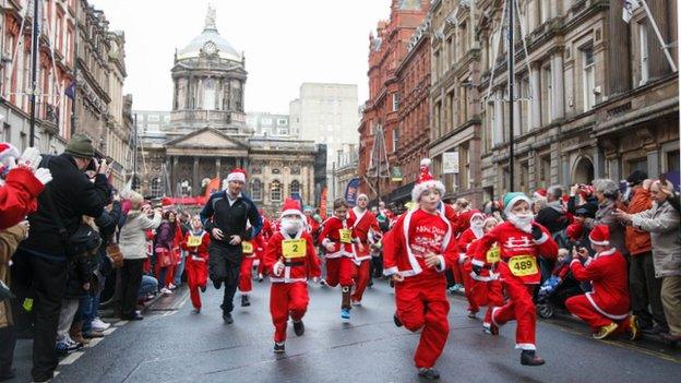 Young runners complete Santa run