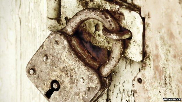 Rusty padlock