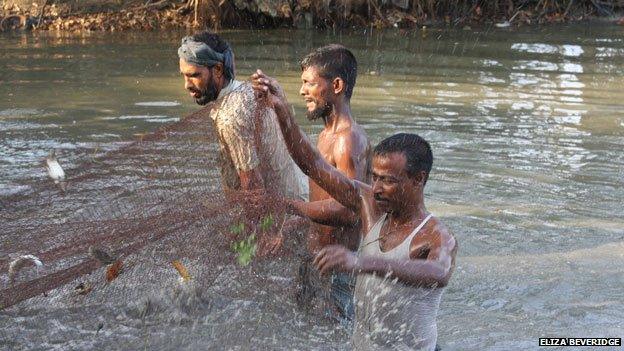 Fishermen have to get into the water