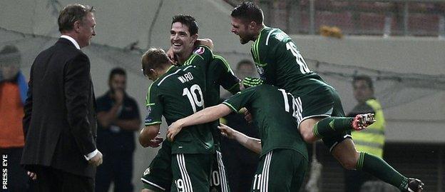 Northern Ireland players celebrate