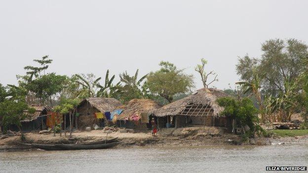 Huts in the area are made with mud, leaves and bamboo