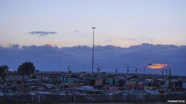 Gugulethu township at sunset