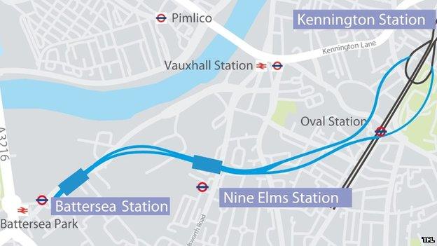 Map of the new Tube extension