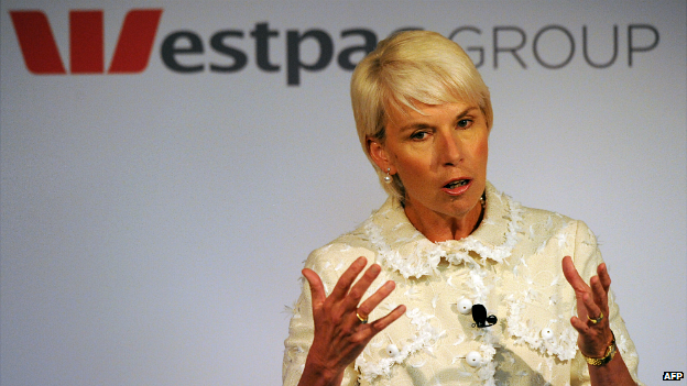 Westpac chief Gail Kelly at a news conference in Sydney - 2 November 2011