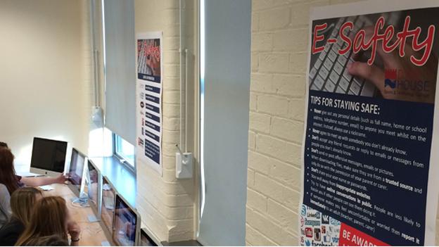 Cyberbullying poster at Dyke House College in Hartlepool