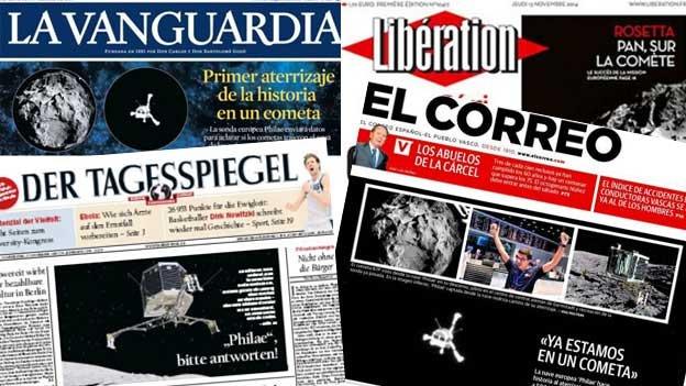 European newspaper front pages