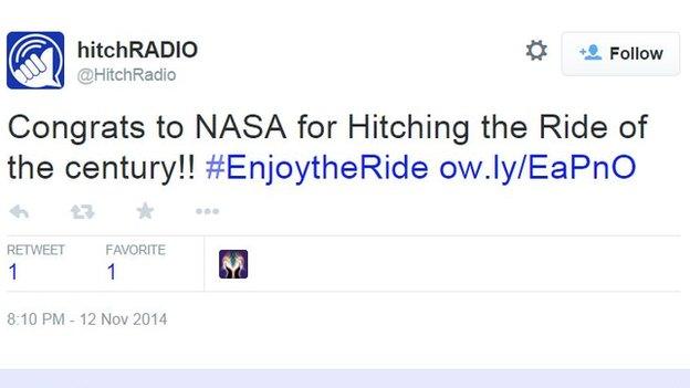 hitchRADIO tweet