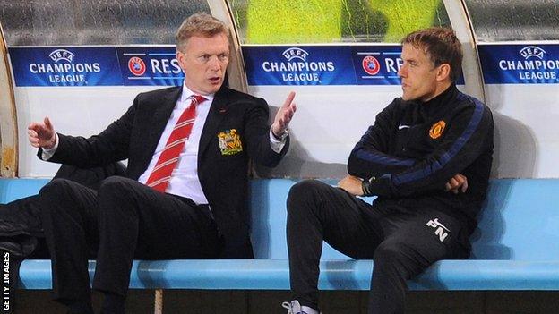 David Moyes and Phil Neville