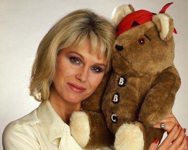 Joanna Lumley with Pudsey Bear