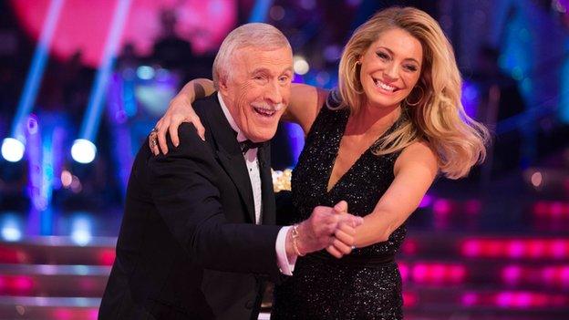 Sir Bruce Forsyth and Tess Daly