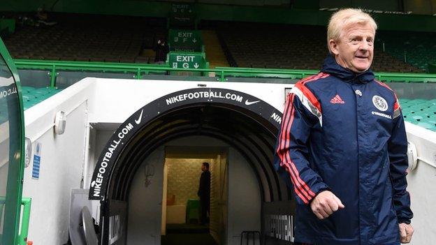 Scotland manager Gordon Strachan at Celtic Park