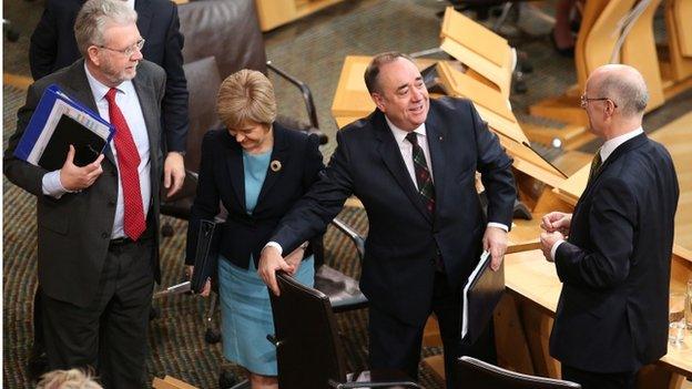 alex salmond leaving Holyrood chamber