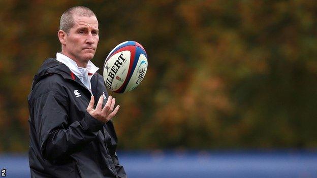 Stuart Lancaster pictured during an England training session