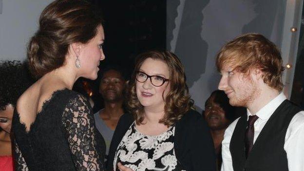 Duchess of Cambridge meeting Sarah Millican and Ed Sheeran