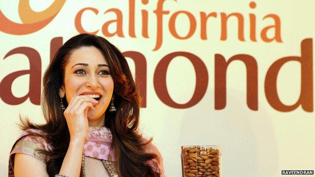 Bollywood actress Karisma Kapoor promoting California almonds in India