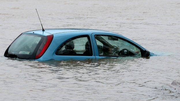 Flooded car