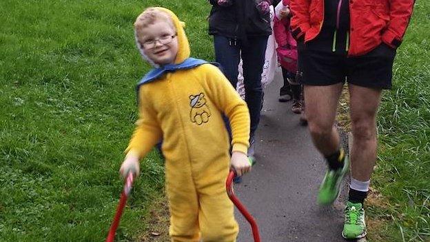 All smiles during the walk to school