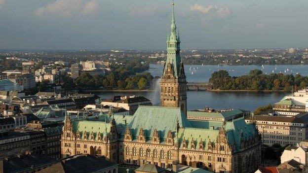 The Rathaus in Hamburg