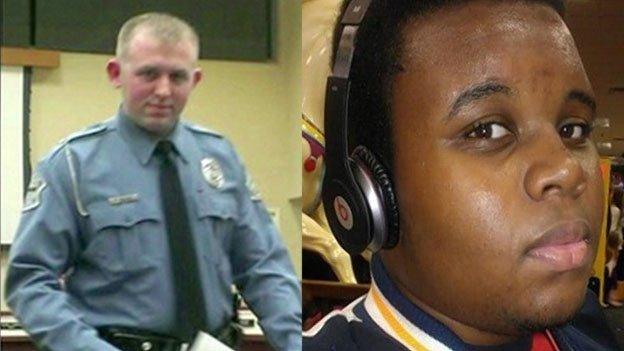 Darren Wilson, left, Michael Brown, right