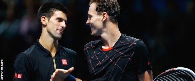 Novak Djokovic and Tomas Berdych