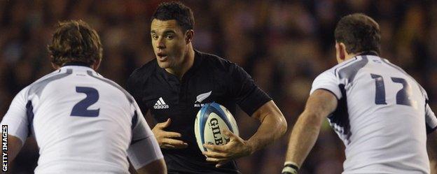 Dan Carter in action against Scotland in 2010