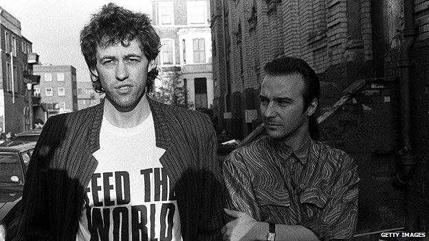 Bob Geldof and Midge Ure in 1984